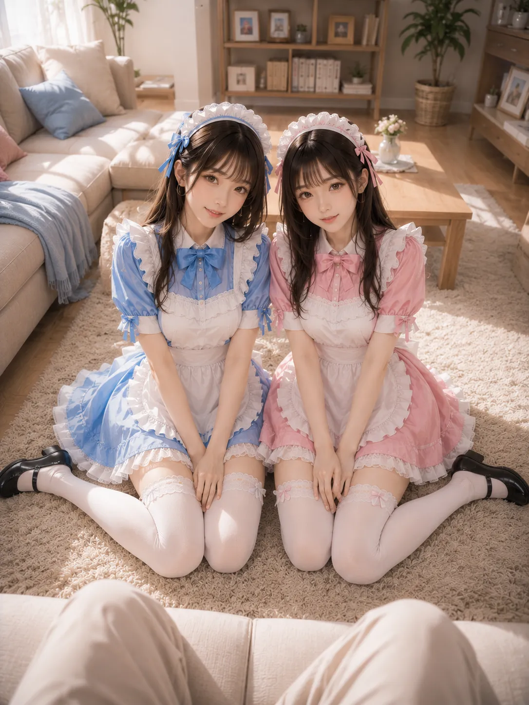无力偿还房租的姐妹花只能成为我的私人女仆