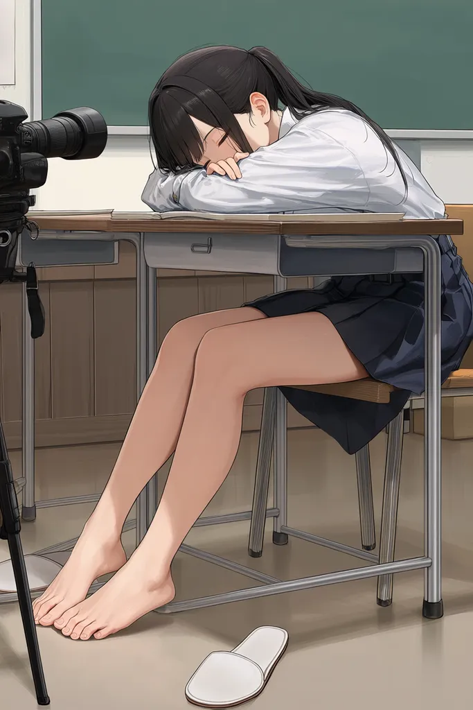 喜欢上课脱鞋熟睡的美女同学