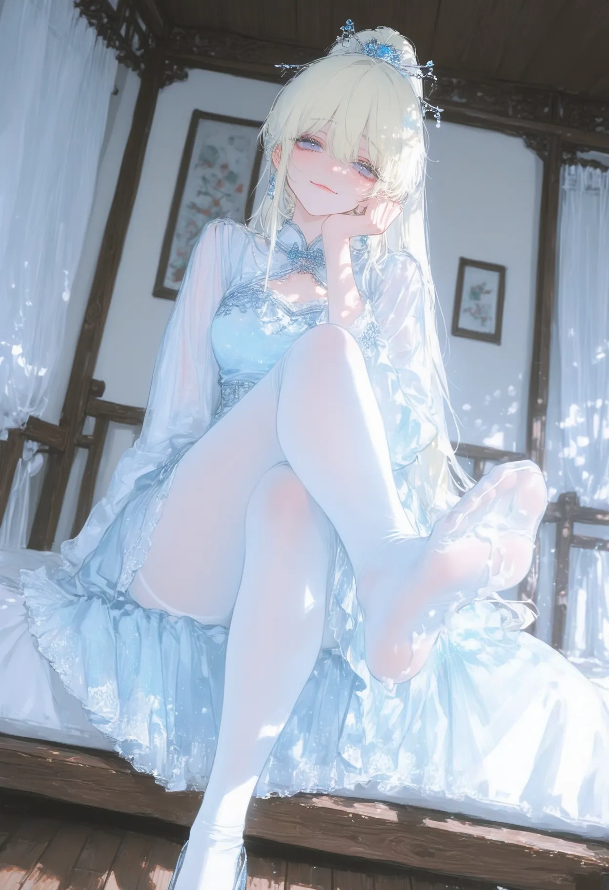 好了师尊,把你的贱屌拔出来吧♡～接下来你就只能用徒儿的脚了哦♡～