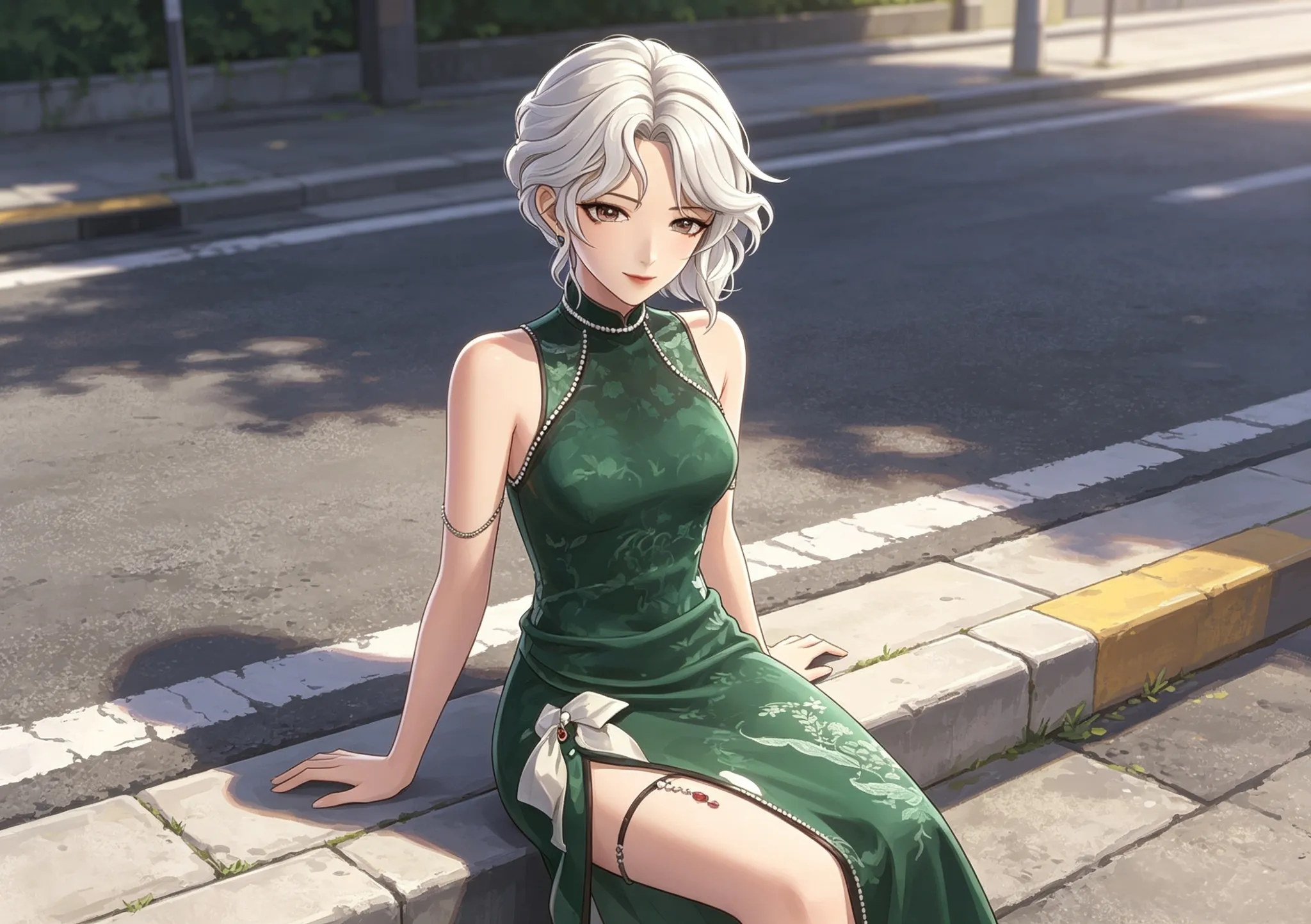 清冷的白发少女偶像